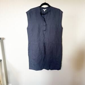 James Perse Dress Linen‎ Drawstring
Waist Sleeveless Blue large